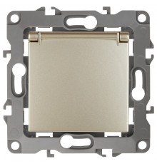 Розетка с заземлением и со шторкой, без рамки с крышкой Эра Эра 12 12-2103-04