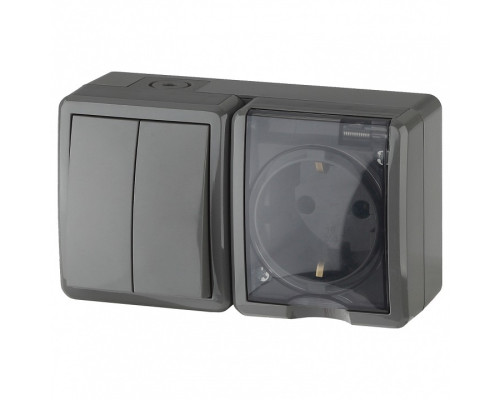 Блок с розеткой и выключателем Эра Эра Эксперт 11-7402-03