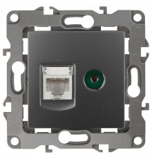 ТВ-розетка и розетка Ethernet RJ-45 без рамки Эра Эра 12 12-3110-12