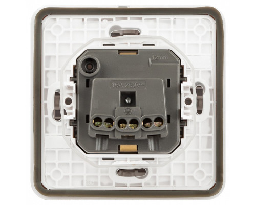 Розетка с заземлением с крышкой Эра Эра Эксперт 11-2521-01