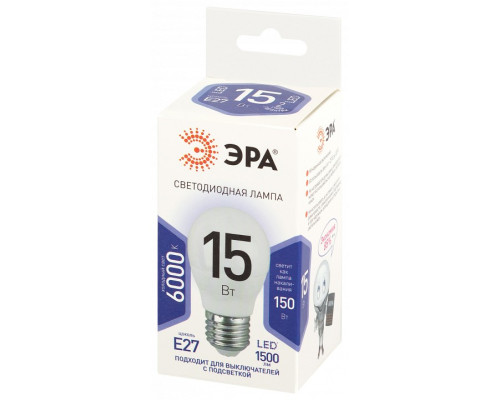 Лампа светодиодная Эра Стандарт LED P45-15W-860-E27