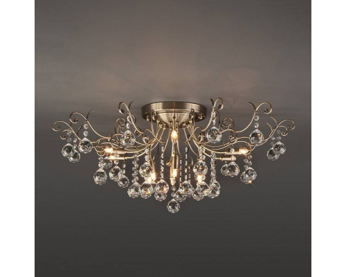 Потолочная люстра Eurosvet Vita античная бронза прозрачный хрусталь 10042/12
