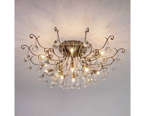 Люстра потолочная Eurosvet Vita античная бронза прозрачный хрусталь 10042/12