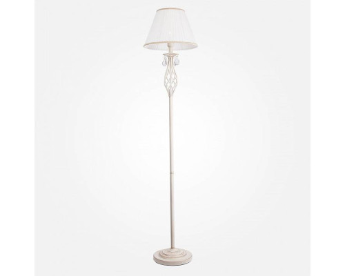 Торшер Eurosvet Amelia белый с золотом прозрачный хрусталь Strotskis 10073/1