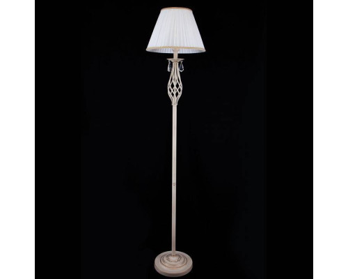 Торшер Eurosvet Amelia белый с золотом прозрачный хрусталь Strotskis 10073/1