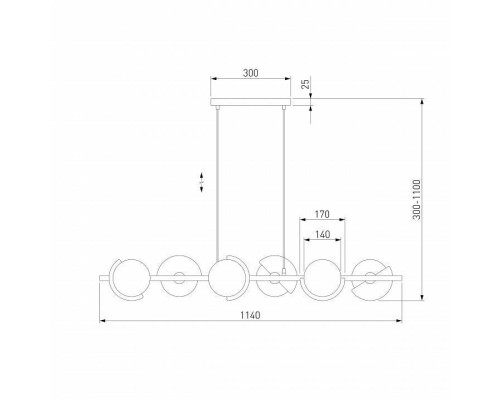 Подвесной светильник Eurosvet Moity 70149/6 черный/латунь Smart