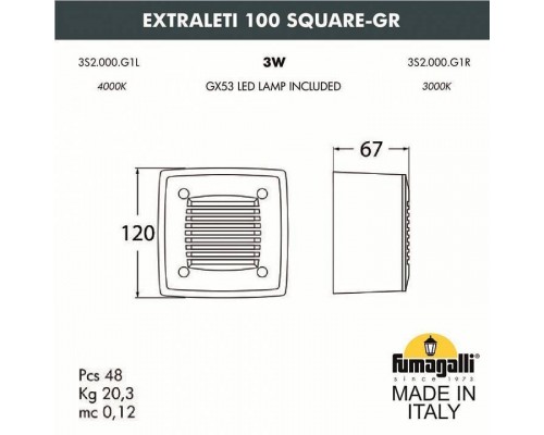 Накладной светильник Fumagalli Leti 3S2.000.000.LYG1L