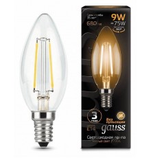 Лампа светодиодная Gauss LED Filament Candle E14 9Вт 2700K 103801109