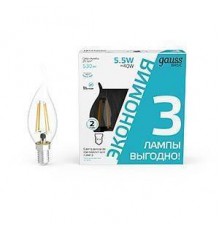 Набор ламп светодиодных Gauss Basic Filament E14 5.5Вт 4100K 1041126T