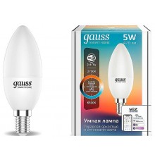 Лампа светодиодная с управлением через Wi-Fi Gauss Smart Home E14 5Вт 2700-6500K 1110112