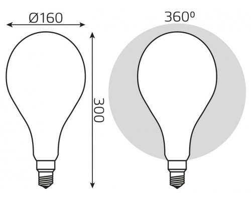 Лампа светодиодная Gauss Filament E27 10Вт 4100K 179202210-D