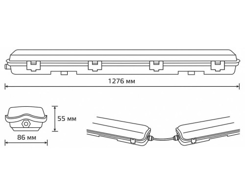 Светильник светодиодный линейный накладной Gauss Lite 12 Вт 4000К 909437212