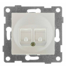 Розетка двойная RJ-12 и Ethernet RJ-45, без рамки Gusi Electric UGRA С11КТ-028