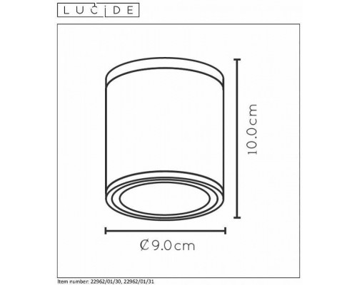 Накладной светильник Lucide Aven 22962/01/30