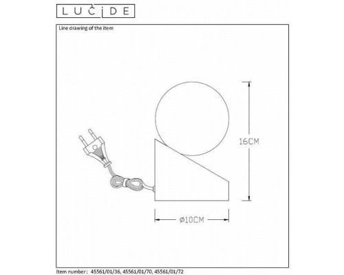 Настольная лампа декоративная Lucide Len 45561/01/72