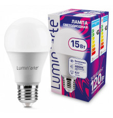 Лампа светодиодная Luminarte  E27 15Вт 4000K LSTD-A60-15W4KE27