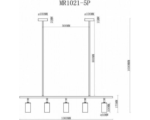 Светильник на штанге MyFar Dereck MR1021-5P