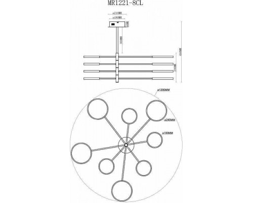 Люстра на штанге MyFar Eva MR1221-8CL