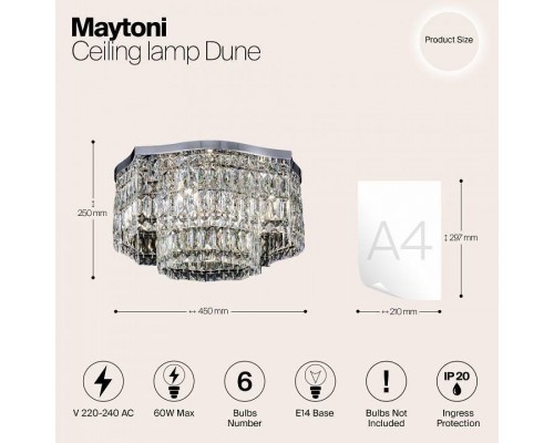 Потолочная люстра Maytoni Dune DIA005CL-06CH