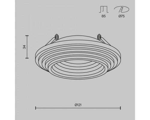 Встраиваемый светильник Maytoni Gyps Modern DL004-1-01-W-1