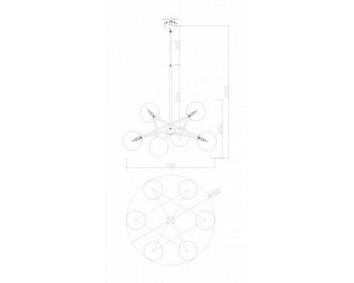 Люстра на штанге Freya Bumble FR5144PL-06W