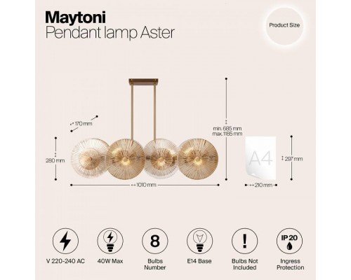 Светильник на штанге Maytoni Aster MOD007PL-08G1