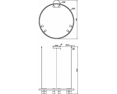 Подвесная люстра Maytoni Halo MOD102PL-L42BK