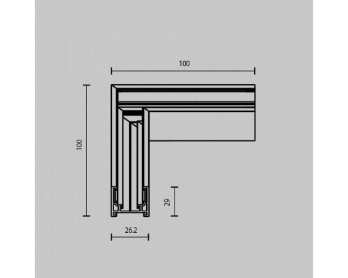 Соединитель угловой L-образный для треков накладных Maytoni Accessories for tracks Exility TRAM034CL-41W