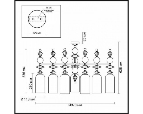 Потолочная люстра Odeon Light Bizet 4855/7C