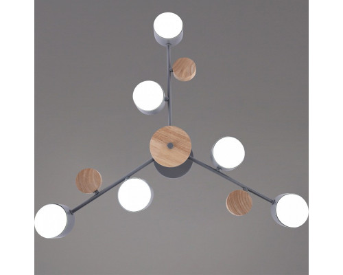 Люстра на штанге De Markt 03758-0.3-06 6xGX53 серый/дерево 03758-0.3-06 GREY+WOOD GX53