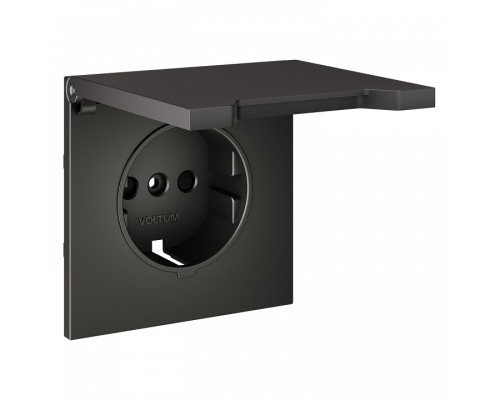 Накладка для розетки с заземлением и со шторками с крышкой Voltum S70 VLS000806