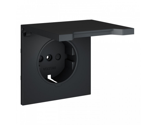 Накладка для розетки с заземлением и со шторками с крышкой Voltum S70 VLS000807