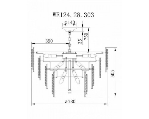 Подвесной светильник Wertmark Agati WE124.28.303