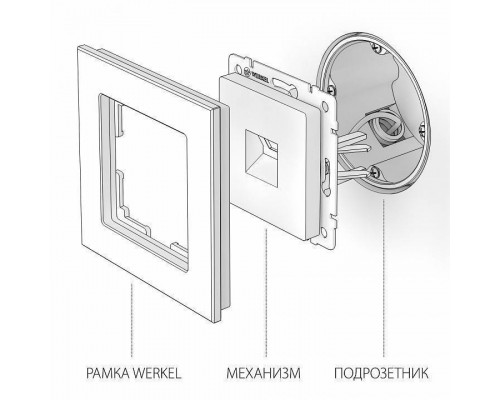 Розетка Ethernet RJ-45 без рамки Werkel W118 4 W1181004