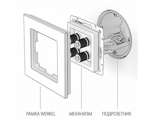 Розетка акустическая без рамки Werkel Черный матовый W1185008