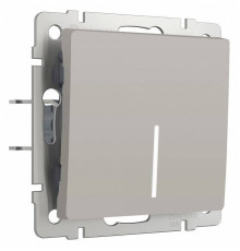 Выключатель проходной одноклавишный с подсветкой без рамки Werkel дымчатый W1212104