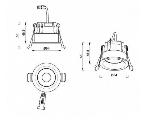 Встраиваемый светильник iLedex Mars 107-7W-D64-3000K-24DG-WH