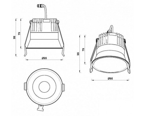 Встраиваемый светильник iLedex Mars 212-12W-D95-3000K-24DG-WH