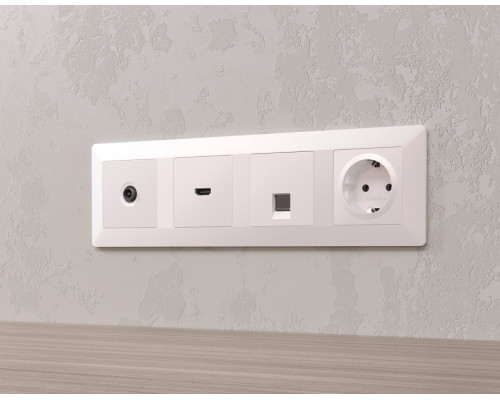 Накладка для розетки с заземлением и со шторками Ambrella Volt Quant AP2070