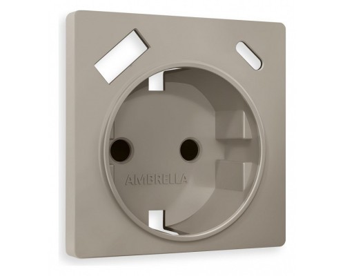 Накладка для розетки с заземлением и со шторками и 2хUSB type A и C Ambrella Volt Quant AP3700