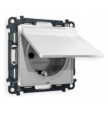 Розетка с заземлением и со шторкой, без рамки с крышкой Ambrella Volt Quant MA408010