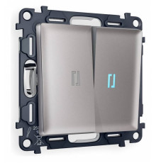 Выключатель двухклавишный с подсветкой без рамки Ambrella Volt Quant MA504020