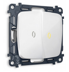 Выключатель проходной двухклавишный с подсветкой без рамки Ambrella Volt MO MO104030