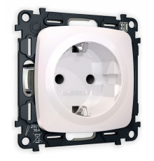 Розетка с заземлением и со шторкой, без рамки Ambrella Volt Quant MO207010