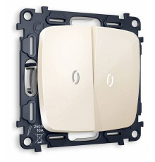 Выключатель двухклавишный с подсветкой без рамки Ambrella Volt Quant MO304015