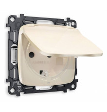 Розетка влагозащищенная с заземлением и со шторкой, без рамки с крышкой Ambrella Volt Quant MO308010