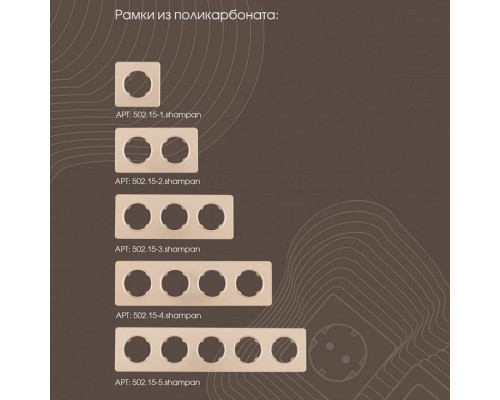 ТВ-розетка без рамки Arte Milano am-202 202.42-1.shampan