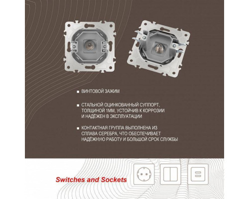 ТВ-розетка без рамки Arte Milano am-203 203.42-1.silver