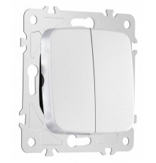 Выключатель двухклавишный без рамки Arte Milano 205 205.30-2.silver