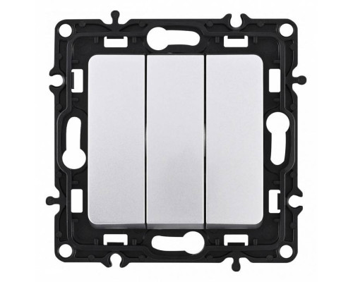 Выключатель трехклавишный без рамки Arte Milano 217 217.30-3.silver